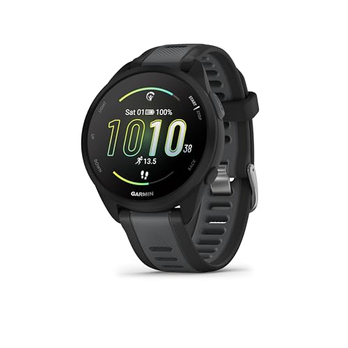 Garmin Forerunner 165, Smartwatch Per La Corsa, 43Mm, Musica, App Di Streaming, Gps, Cardio, Vo2Max, Report Mattutino, Hrv Status, Piani Gratuiti 5K,