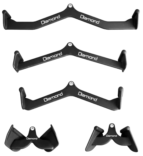 Diamond【Impugnature Power Grip (31-80 Cm) Maniglie Trazioni E Remate, Acciaio Antiscivolo, Palestra/Home Gym, Presa Neutra/Supina, Schiena, Spalle, Bi