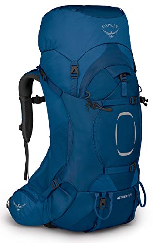 Osprey Aether 55 Zaino Da Backpacking Per Uomo, Deep Water Blue - S/M
