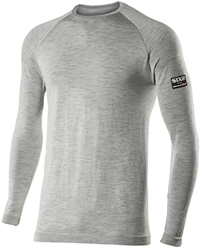 Six2 T-Shirt Ml Merinos Wool Grey-Xxl/Xxxl, Unisex Adulto