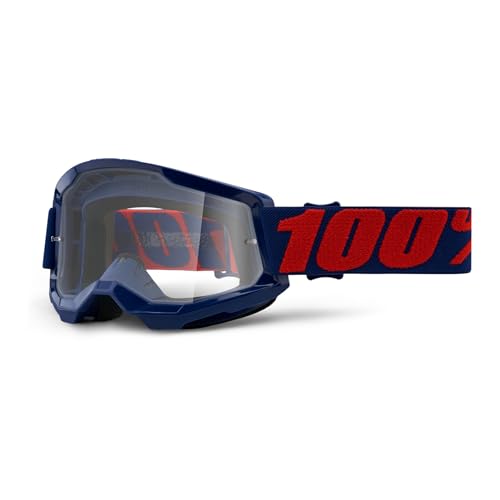 100% Livelli 2, Occhiali Unisex Adulto, Blu Marino-Lente Trasparente, Taglia Unica