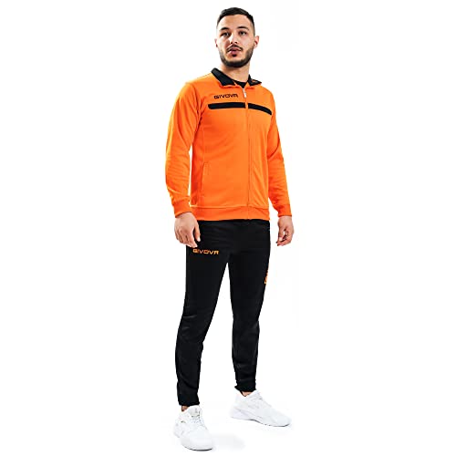 Givova Tuta One Full Zip Polarfleece Arancio/Nero