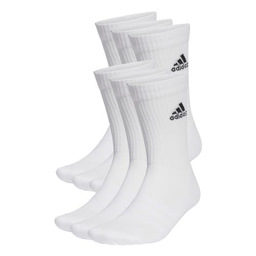 Adidas Unisex - Adulto Cushioned Sportswear Crew Socks 6 Pairs, White/Black, 34-36
