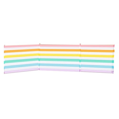 Marbueno Summer Paravento 4 Bastoncini In Acciaio Poliestere Strisce Colorate 360 X 80 Cm Spiaggia, Piscina, Giardino E Campeggio 10496