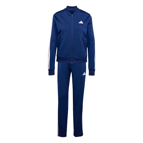 Adidas Donna Essentials 3-Stripes Tracksuit, Dark Blue, S