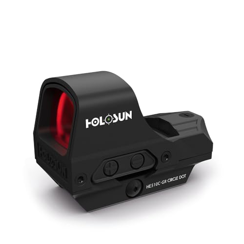 Holosun He510C-Gr | Reflex Sight Con Green Dot 2Moa E 32Moa Red Ring | Alimentazione Solare | Sensore Di Movimento E 12 Livelli Di Luminosità | Imperm