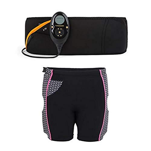 Slendertone Pack-Pantaloncini Tonificante E Cintura Addominale Abs7 Unisex-Adult, Nero, 69-119Cm, 34-40