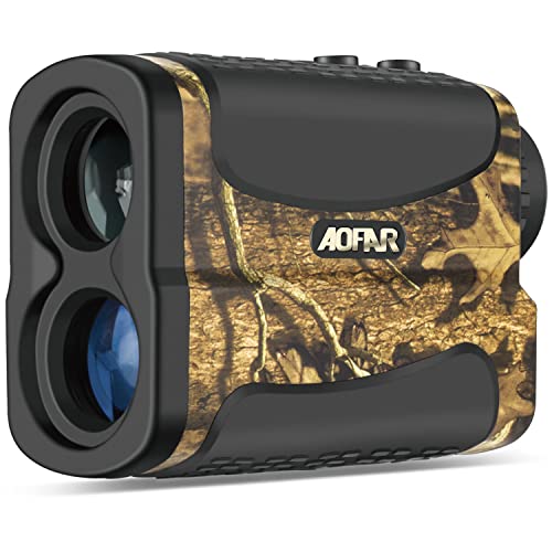 Aofar Hx-700N Telemetro Caccia/Golf 700 Yards, Modalità Di Misurazione Della Distanza E Della Velocità,Batteria Gratuita Ingrandimento 6X, Camuffare R