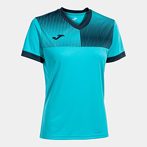 Joma Maglia A Manica Corta Donna Eco Supernova Turchese Fluorescente Blu Navy
