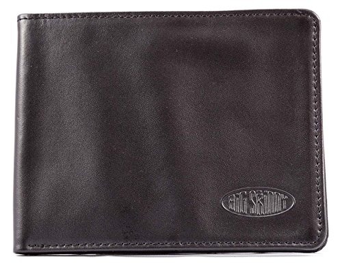 Big Skinny - Portafoglio Da Uomo In Pelle Super Skinny, Con Chiusura Bipiegata, Per Contenere Fino A 30 Carte, Colore: Nero