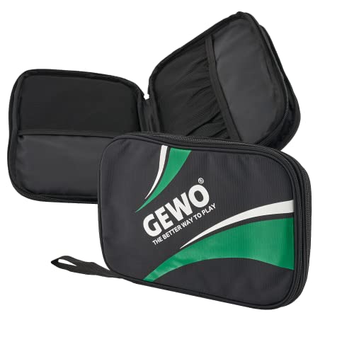 Gewo Unisex – Adulti Master Tavolo Da Ping Pong Doppia Custodia, Nero/Verde, 32 X 23 X 3 Cm