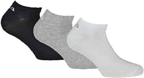 Fila F9100, Calzini Unisex, Classic, 43/46, Confezione Da 3 Paia, Classico (Bianco/Grigio/Nero)
