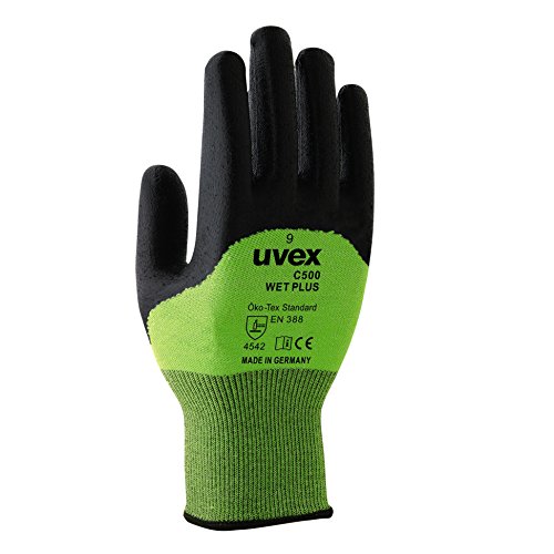 Uvex Guanti Da Lavoro, Antitaglio, Unisex, Verde/Nero, Taglia 8
