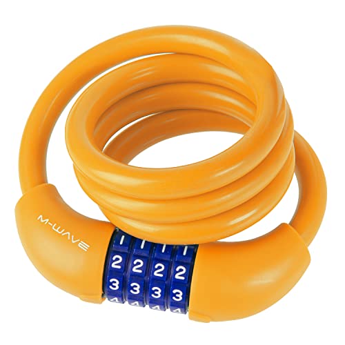 Combination Silicone Spiral Clable Lock M-Wave Ds 12.10 S, 1000 X 12 Mm, Orange, On Card