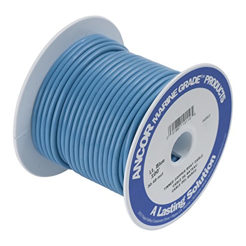 Ancor Tinned Copper Wire 16Awg (1Mm²) Light Blue 250Ft, Dan-808 Other, Multicolor, One Size