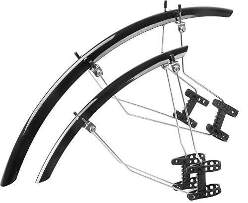 M-Wave Mudguard-Set Mud Max Race Qr 33 Ext, 28, Toolless Assembling, Width: 33 Mm, Front & Rear, Black, Card