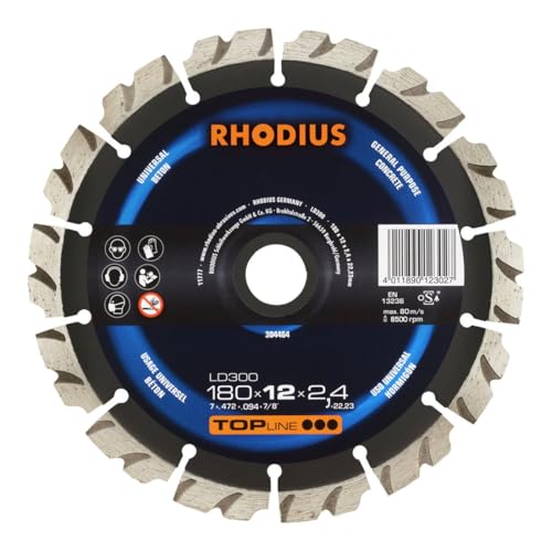 Rhodius Ld300 - Disco Da Taglio Diamantato, 180 X 12,0 X 2,4 X 22,23 Mm