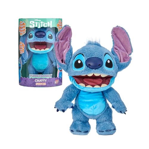 Disney Real Fx Chatty Stitch Puppetronic, Lilo & Stitch, Peluche Interattivo Con Corsa A Burattino, 100 + Mobile, Dai 6 Anni In Su, Famoso (Re001000)