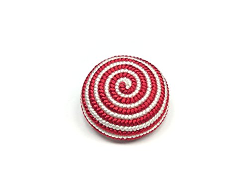 Bottone Alta Moda Passamaneria Bicolor Bianco Rosso Cm 1,8