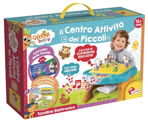 Liscianigiochi, Carotina Baby Banchetto Elettronico Consolle Educativa, Bambini 1-4 Anni, Sviluppo Sensoriale, Tavolino Da Montare, Kit Costruzioni, M