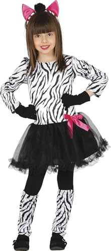 Guirca Costume Zebra Bambina 7-9 Anni, Bianco E Nero, 83230