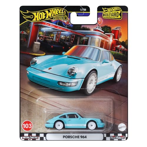 Hot Wheels Modellino Auto Porsche 964 - Die Cast Scala 1:64 - Lunghezza 7Cm - Hrt73 - Serie Boulevard 103