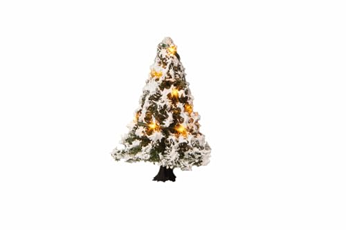 Noch 22110 Iluminated Albero Di Natale Innevato, Con 10 Led, 5 Cm Di Altezza, Colorata