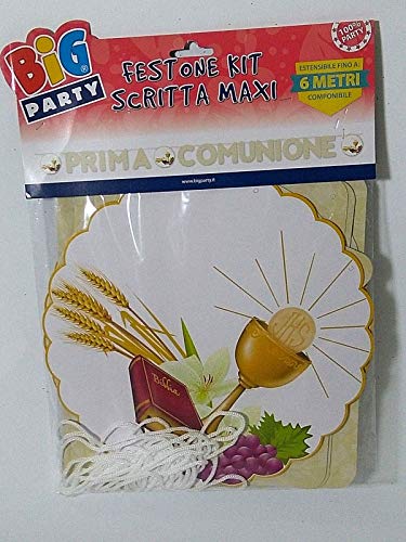Big Party- Maxi Festone Prima Comunione, Multicolore, 73828
