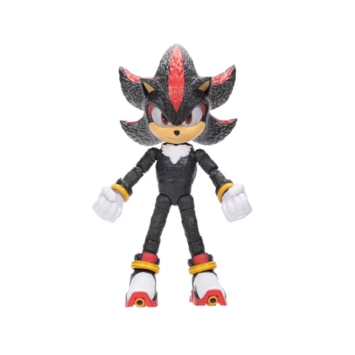 Sonic 3 Movie Shadow Collector Toy Figure Wave 1 By Jakks Pacific, Altezza 13 Cm, Altamente Articolata, Per Ragazzi/Ragazze, Con Licenza Ufficiale, 3