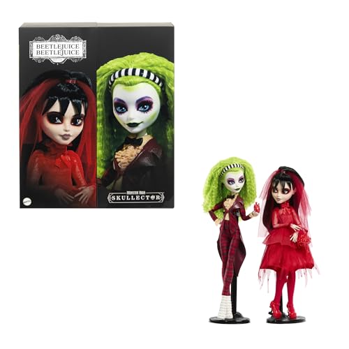 Monster High Skullector - Bitelchus & Lydia Deetz, Set Da 2 Bambole Da Collezione Con Accessori Premium Inclusi E Confezione Da Esposizione, Giocattol