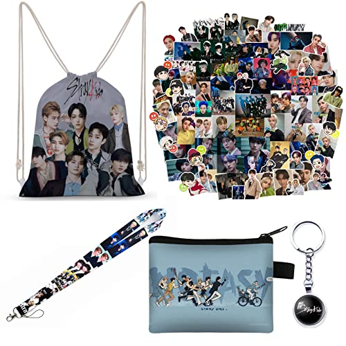 Stray Kids Gift Set,Stray Kids Fanartikel Stray Kids Merchandise,Stray Kids Zaino,Stray Kids Sticker Stray Kids Lanyard,Portachiavi Tip Purse