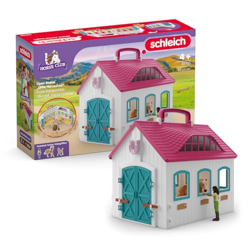 Schleich 42703 Establo Abierto, Da 5 Anni, Horse Club - Playset, 60 Pezzi