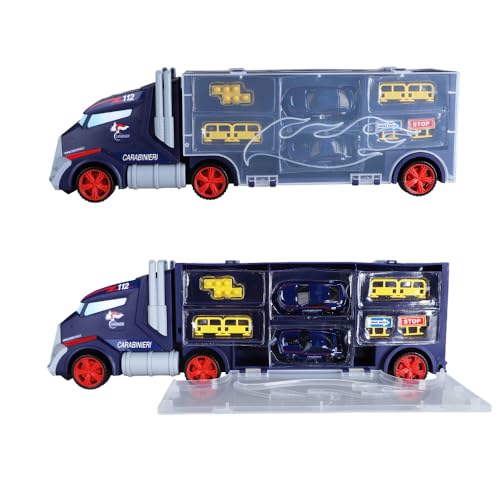 Ods - Silver Wheel - Valigetta Camion Carabinieri Con 2 Auto In Die Cast, 40 Cm, Camion A Ruote Libere Con Scivolo Frontale E Maniglia, Età Consigliab