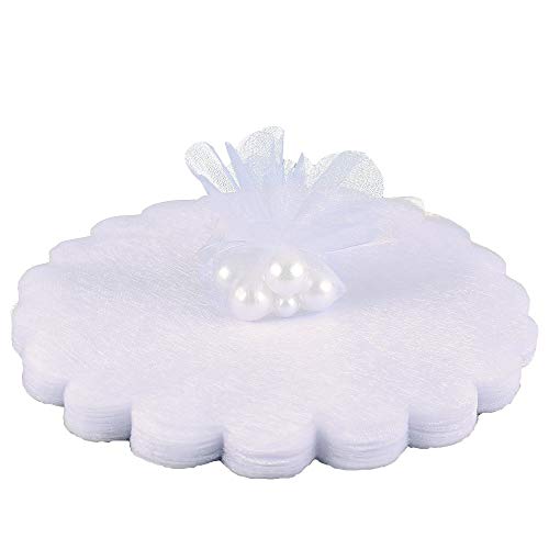 100 Pezzi Tulle Confetti Bianco Bomboniere Matrimonio Comunione Cresima Nascita Velo Confetti In Organza Tondo Veletti