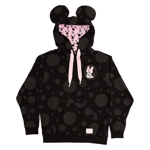 Loungefly Minnie Rocks The Dots Florals Felpa Con Cappuccio Unisex Xl