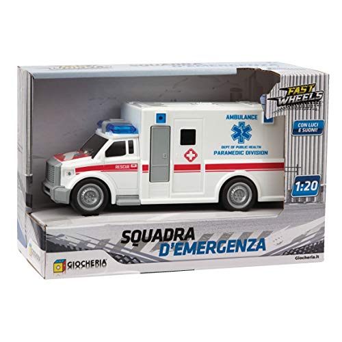 Giocheria Fast Wheels - Ambulanza, Auto Da Soccorso E Intervento Con Luci E Suoni, Bambini 3-5 Anni, Unisex