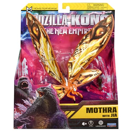 Monsterverse Godzilla X Kong: Il Nuovo Impero, Personaggio D'Azione Mothra Da 15 Cm, Iconico Personaggio Del Film Da Collezione, Incluso Mini Jia Da 2