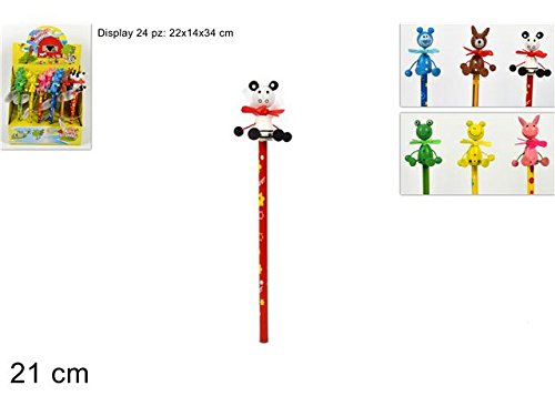 Duesse-24 Girandola Con Display-Matite Animali-Bambini, Regalini Dopo Festa, Scuola, Colore Assorititi, Ma000059