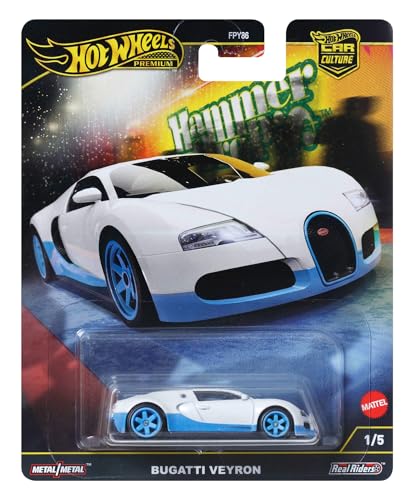 Hot Wheels Premium Bugatti Veyron, Veicolo Car Culture Circuit Legends Da Collezione, Macchinina Hot Wheels Die-Cast, Giocattolo Per Bambini 3+ Anni E