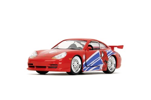 Jada Toys - Spider-Man Auto Porsche 911 Gt3 Rs, Scala 1:32 (13,5 Cm), In Metallo Pressofuso, Porte Apribili, Licenza Ufficiale Marvel, Per Bambini Dag
