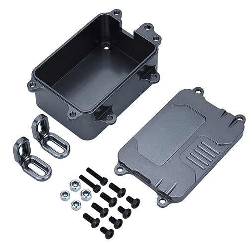 Janasiba Scatola Ricevitore In Metallo, Scatola Esc, Ricambi Di Aggiornamento, Adatto Per Veicoli A Catena Scx10 1/10 Rc, Colore Titanio