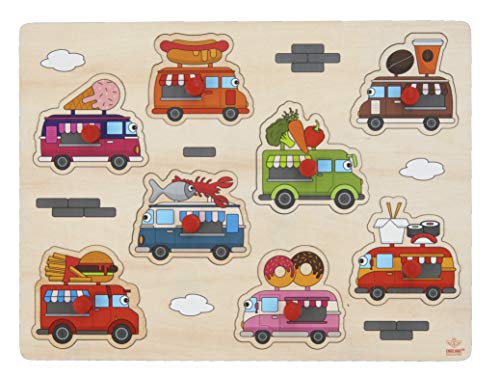 Engelhart - Puzzle Da Incasso Con Bottoni In Legno - Giocattoli Per Bambini, Di Alta Qualità E Realizzati In Legno Naturale. Età Consigliata: +2 (Prod