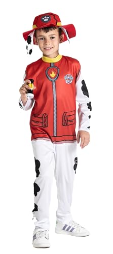 Ciao- Marshall Costume Travestimento Bambino Originale Paw Patrol (Taglia 5-7 Anni) Con Cappello E Mini-Torcia