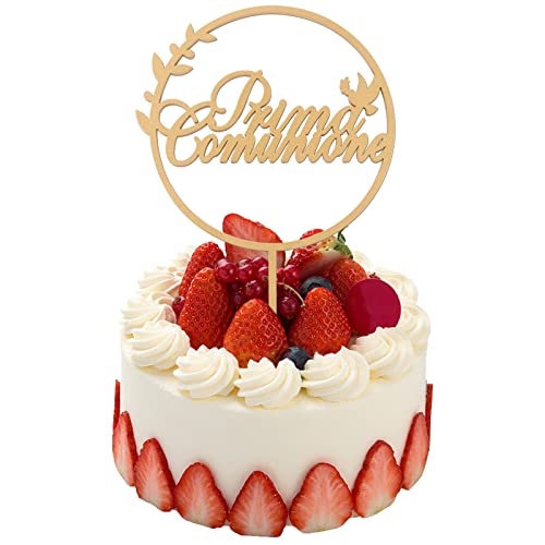 Topper Prima Comunione Bambini Legno Oro Cake Topper Addobbi Comunione Centrotavolo Piccione Per Bambina Decorazione Festa Torta Cupcake Partito
