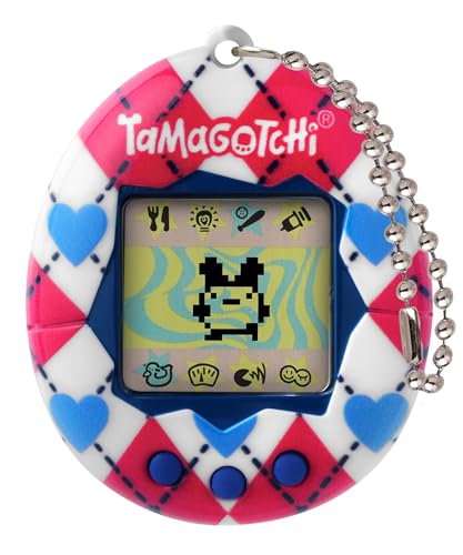 Bandai - Tamagotchi - Tamagotchi Originale - Argyle Heart - Animale Elettronico Virtuale Con Schermo A Colori, 3 Pulsanti E Giochi - Animale Interatti