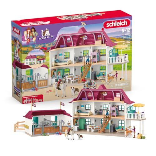 Schleich 42706 Casa De Campo Lakeside Y Establo, Da 5 Anni, Horse Club - Playset, 179 Pezzi