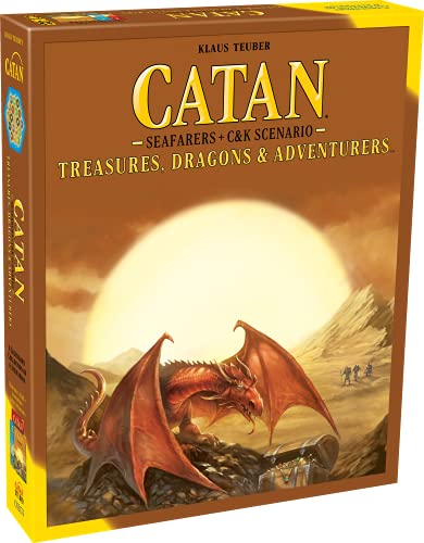 Catan | Catan Treasure, Dragons & Adventuriers | Espansione Del Gioco Da Tavolo | Età 8+ | 3 A 4 Giocatori | Tempo Di Gioco Di 90 Minuti