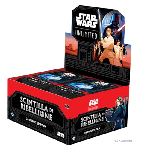 Asmodee Star Wars: Unlimited Tcg Scintilla Di Ribellione, Booster Display (Set Di 24 Booster Packs), Gioco Di Carte Collezionabili Per Bambini E Adult