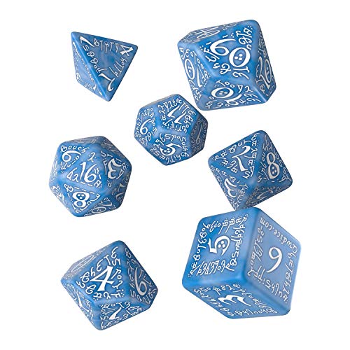 Q-Workshop Elv1R - Set Elvish Dice Glacier & White (7)