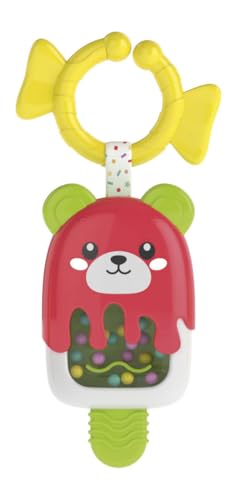 Baby Clementoni - Sonaglino Gelatino, Sonaglio Neonato 3+ Mesi, Gioco Prima Infanzia, Stimola Lo Sviluppo Multisensoriale E La Manualità, Con Anello A